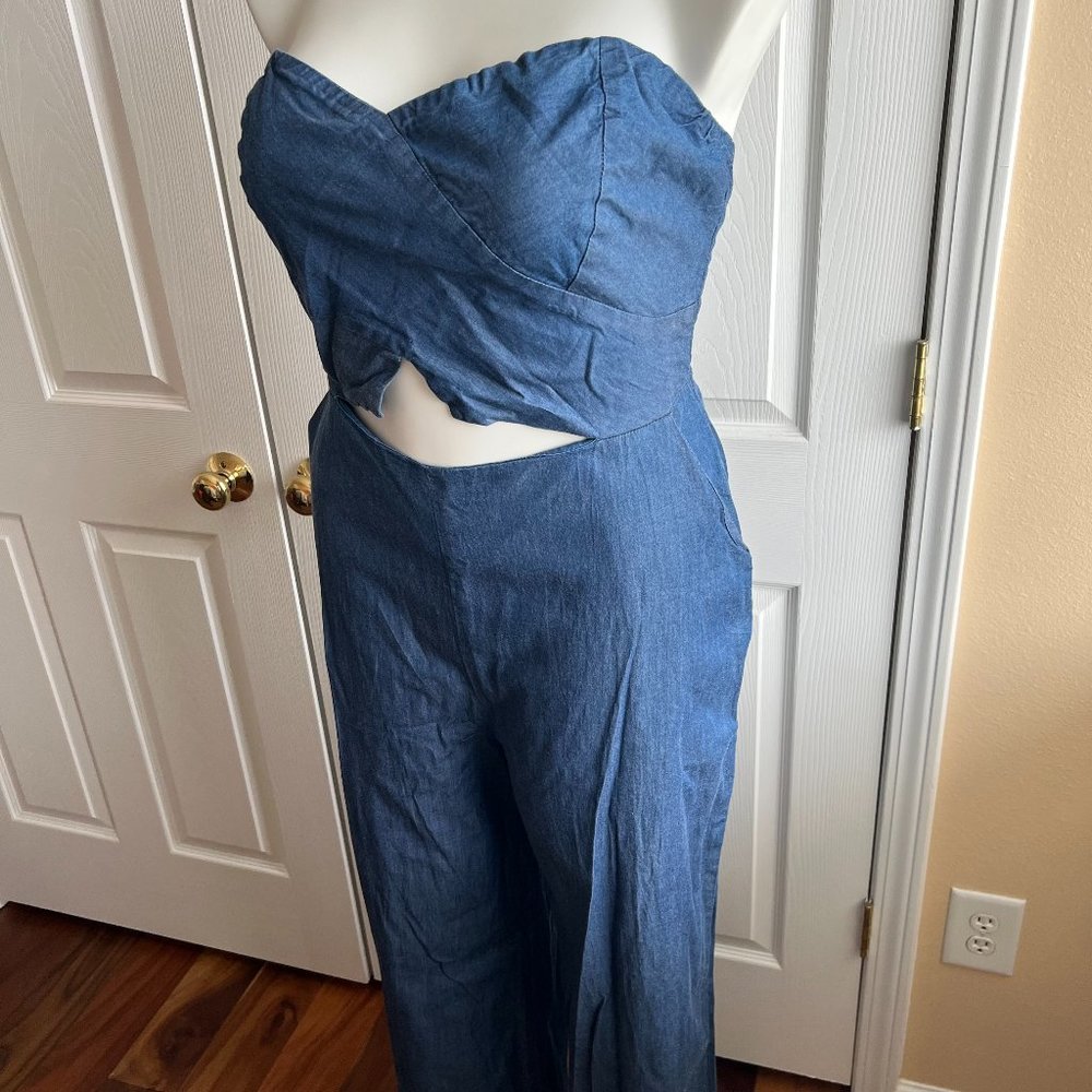 Cutout Denim Jumpsuit